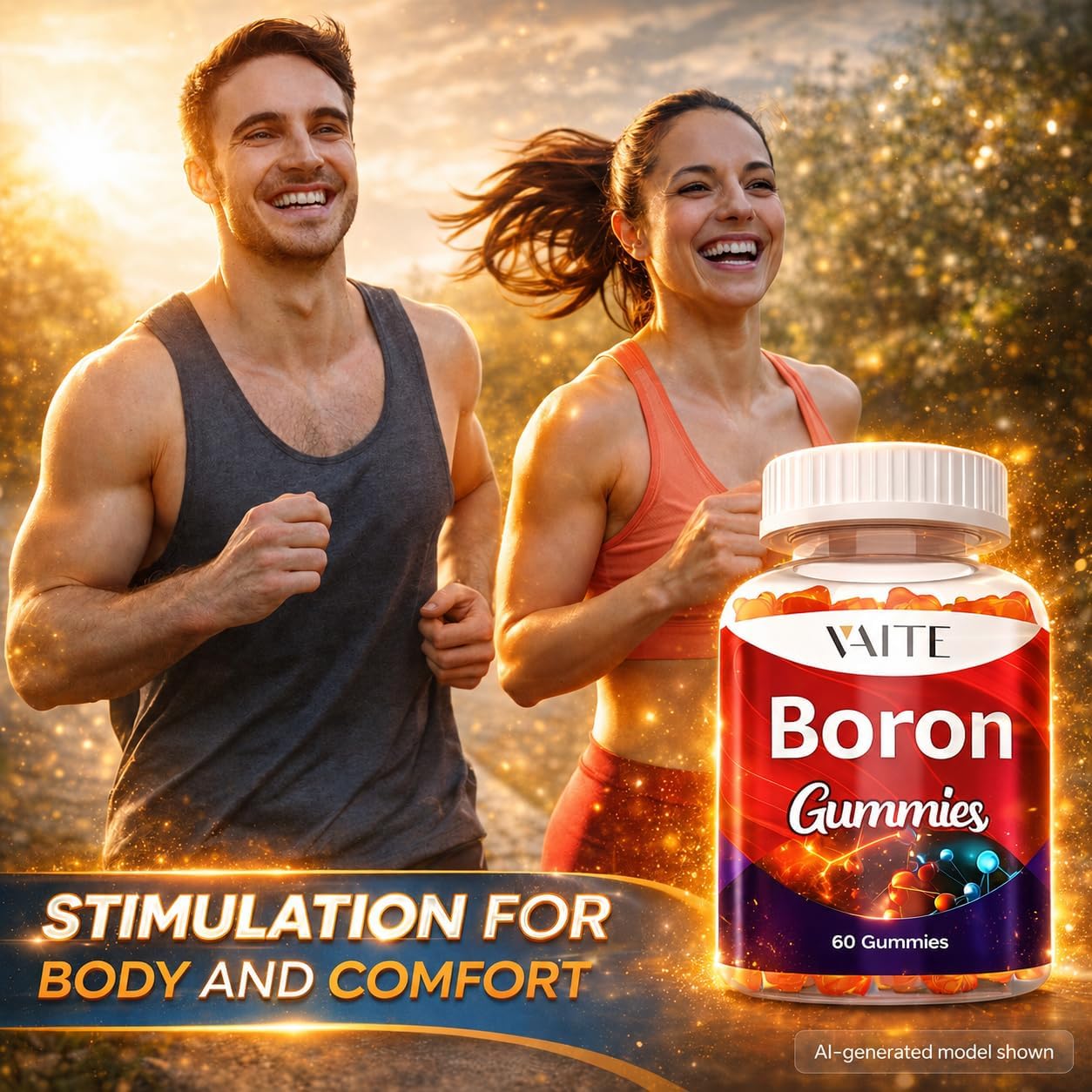 Suplemento de Boro 10 mg - Gominolas Veganas, Sin Gluten - 60 Unidades