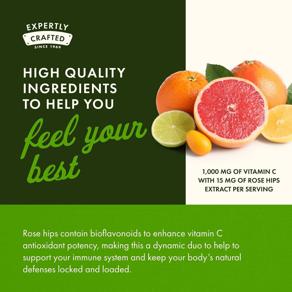 Swanson Vitamina C con Escaramujo - 90 Cápsulas, 1000 mg (4 Paquetes)