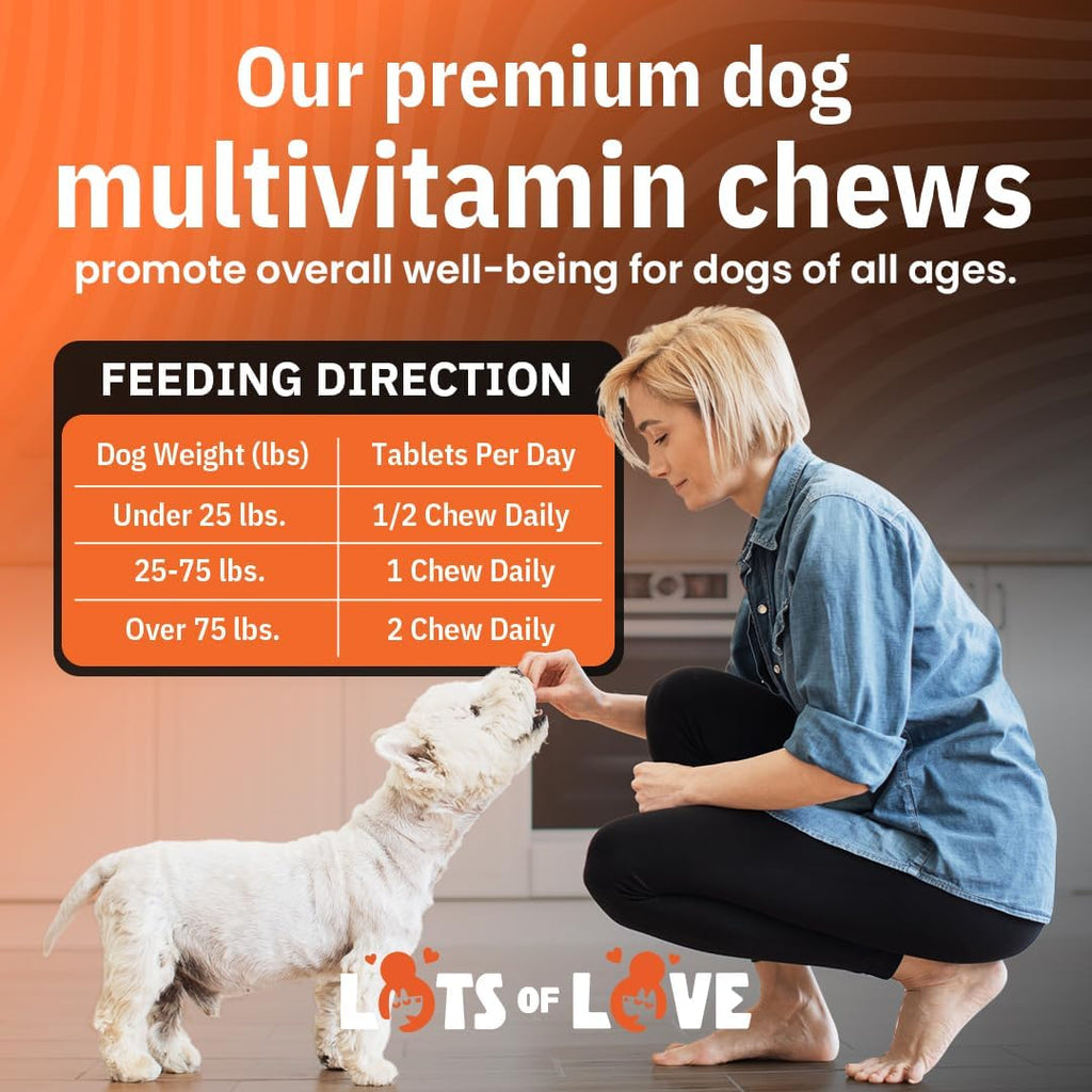 LotsOfLove Daily Multi Dog Chews - Multivitamínico masticable para perros (60 unidades)