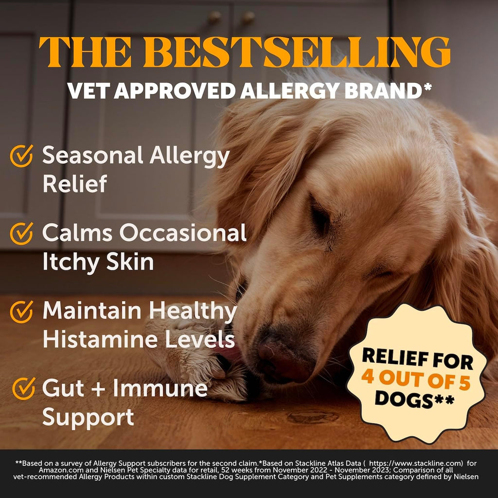 Pet Honesty Masticables para Alergias en Perros - Alivio de Picazón y Apoyo Inmune con Omega 3, Probióticos y Cúrcuma (90 unidades)