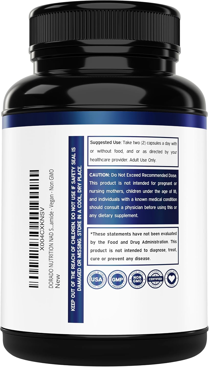 Dorado Nutrition NAD+ 500mg - 30 Cápsulas Veganas