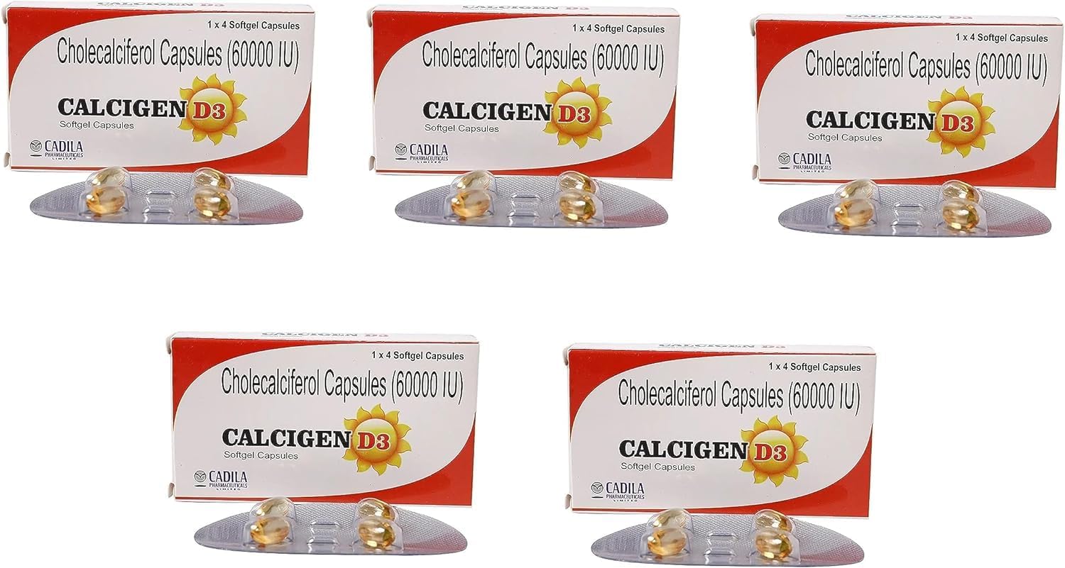 (Pack de 5) Colecalciferol (Vitamina D3) 60000 UI (8 Cápsulas Cada Uno) – pharmacylife