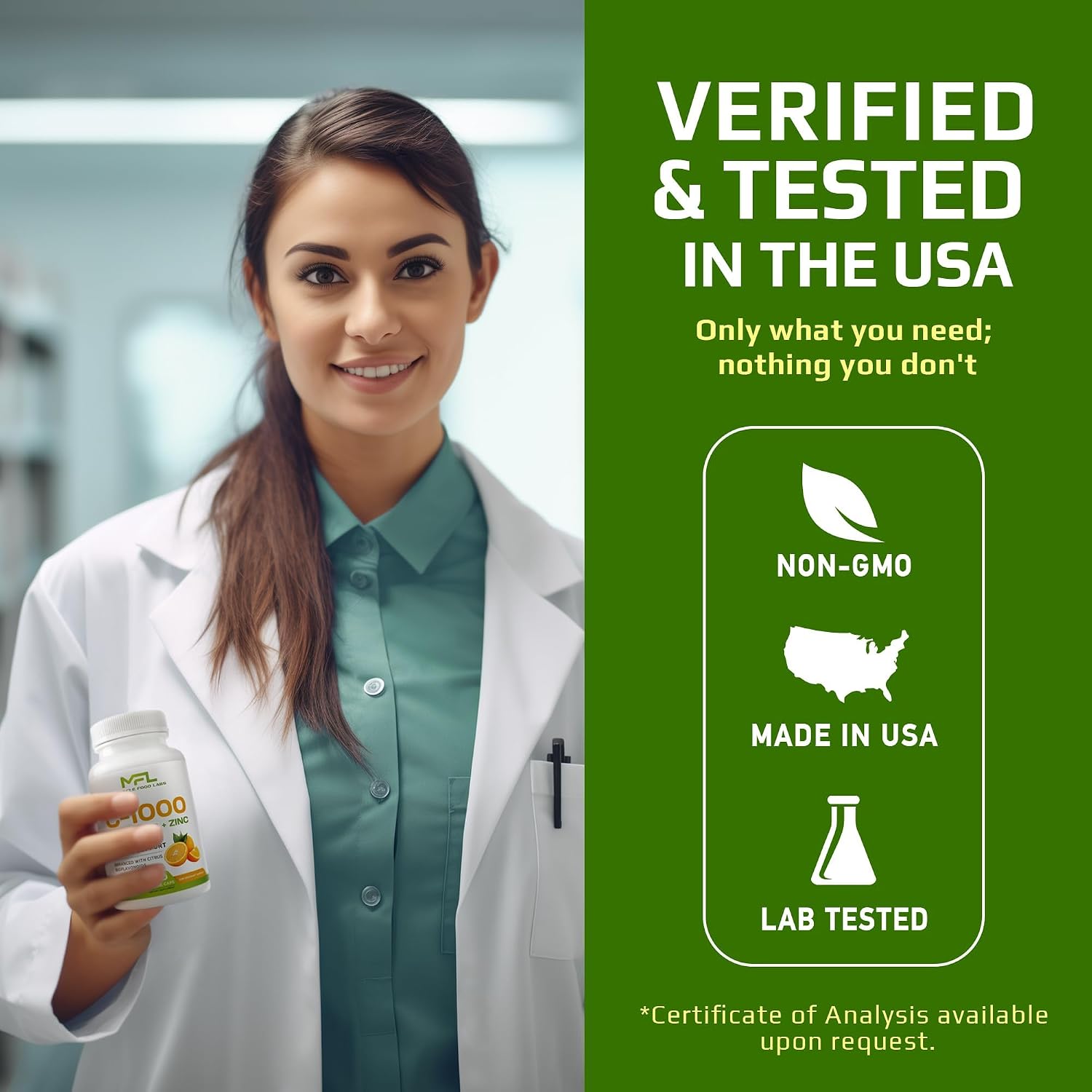 Vitamina C 1000 mg + Zinc 25 mg con Bioflavonoides Cítricos (120 Cápsulas)