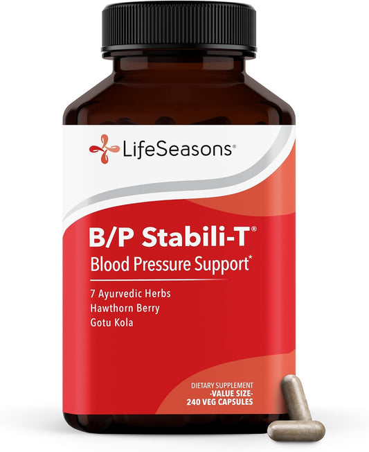 LifeSeasons B/P Stabili-T - Apoyo a la presión arterial - Suplemento para el corazón y la circulación - 240 cápsulas
