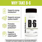 NutraBio Vitamina B6 P5P (Piridoxal 5-Fosfato) 100 mg por dosis - 60 cápsulas vegetales