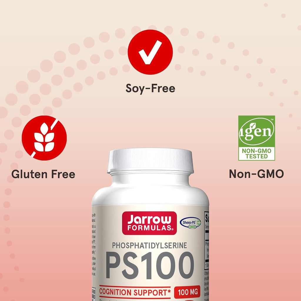 Jarrow Formulas PS100 Fosfatidilserina 100 mg - Pack de 12 botes de 60 cápsulas blandas