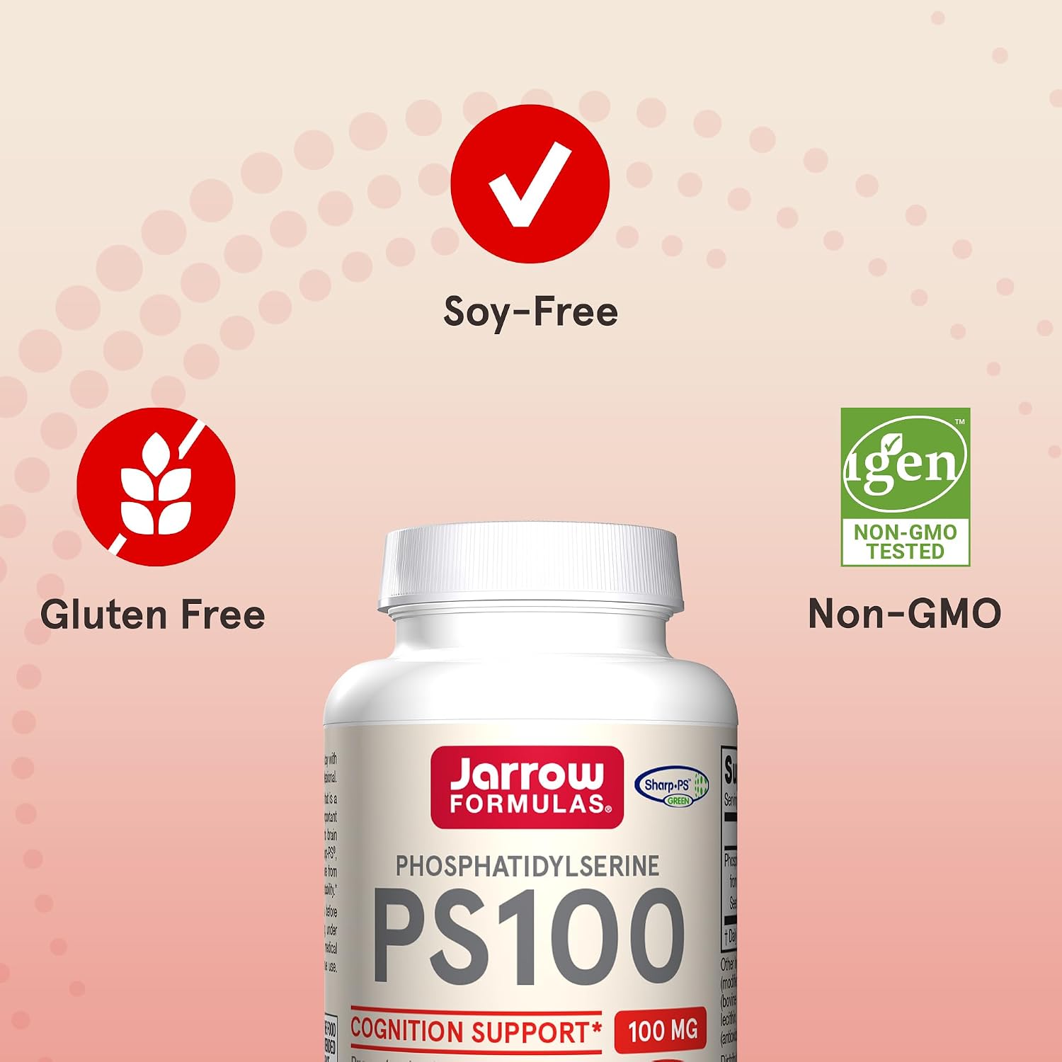 Jarrow Formulas PS100 Fosfatidilserina 100 mg - Pack de 12 botes de 60 cápsulas blandas