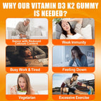 Maennyliy Vitamin D3 K2 Gummies - 5000IU D3 + 120mcg K2 (MK-7) - Sin Azúcar con Omega-3, Metil B12, B9, B6, Vitamina C, E, Magnesio y Zinc