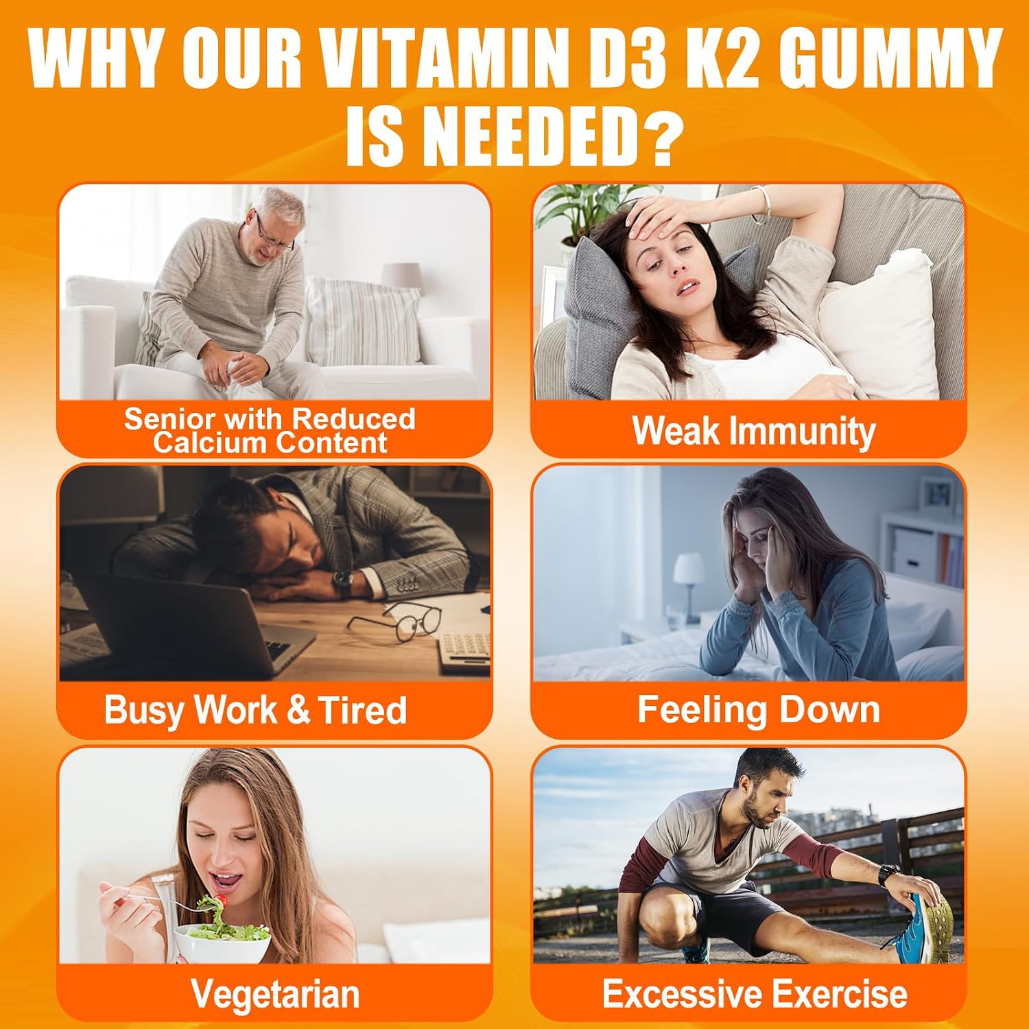 Maennyliy Vitamin D3 K2 Gummies - 5000IU D3 + 120mcg K2 (MK-7) - Sin Azúcar con Omega-3, Metil B12, B9, B6, Vitamina C, E, Magnesio y Zinc