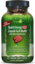 Irwin Naturals Quick Energy RED Liquid-Gel Multi – 72 Cápsulas Blandas – Óxido Nítrico + Energía