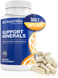BioMatrix Suplemento Mineral Quelado Sin Hierro - Calcio, Magnesio, Zinc, Vitamina D3, Cobre y Yodo - 30 Días