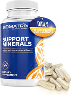 BioMatrix Suplemento Mineral Quelado Sin Hierro - Calcio, Magnesio, Zinc, Vitamina D3, Cobre y Yodo - 30 Días