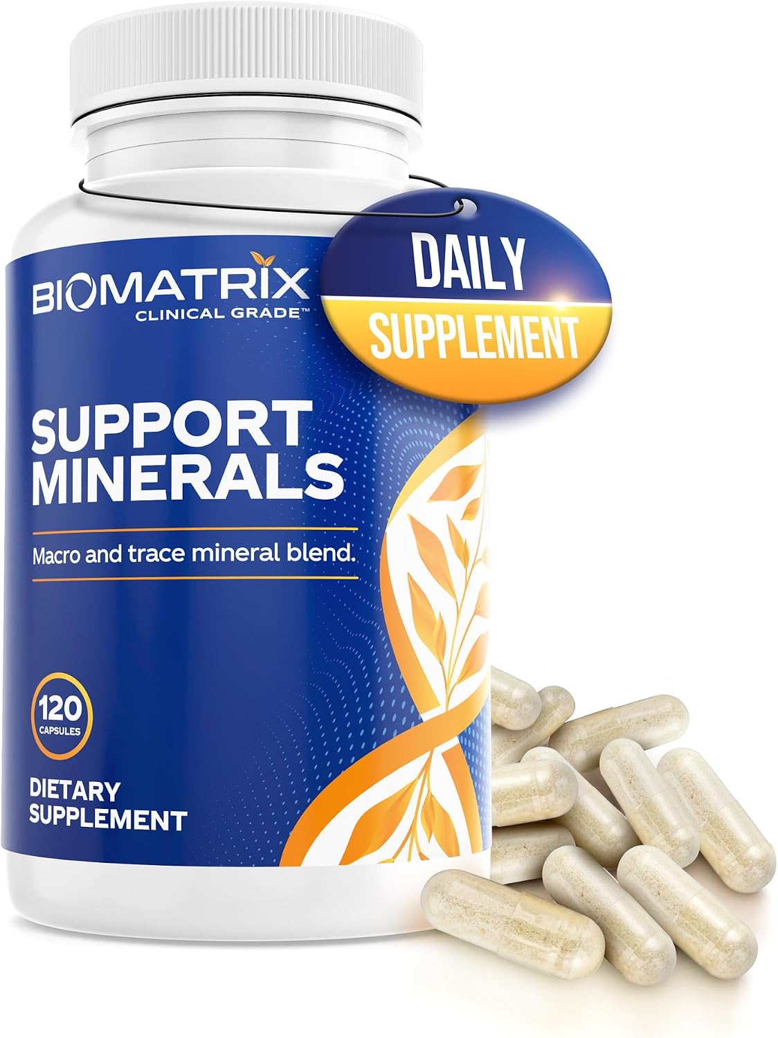 BioMatrix Suplemento Mineral Quelado Sin Hierro - Calcio, Magnesio, Zinc, Vitamina D3, Cobre y Yodo - 30 Días