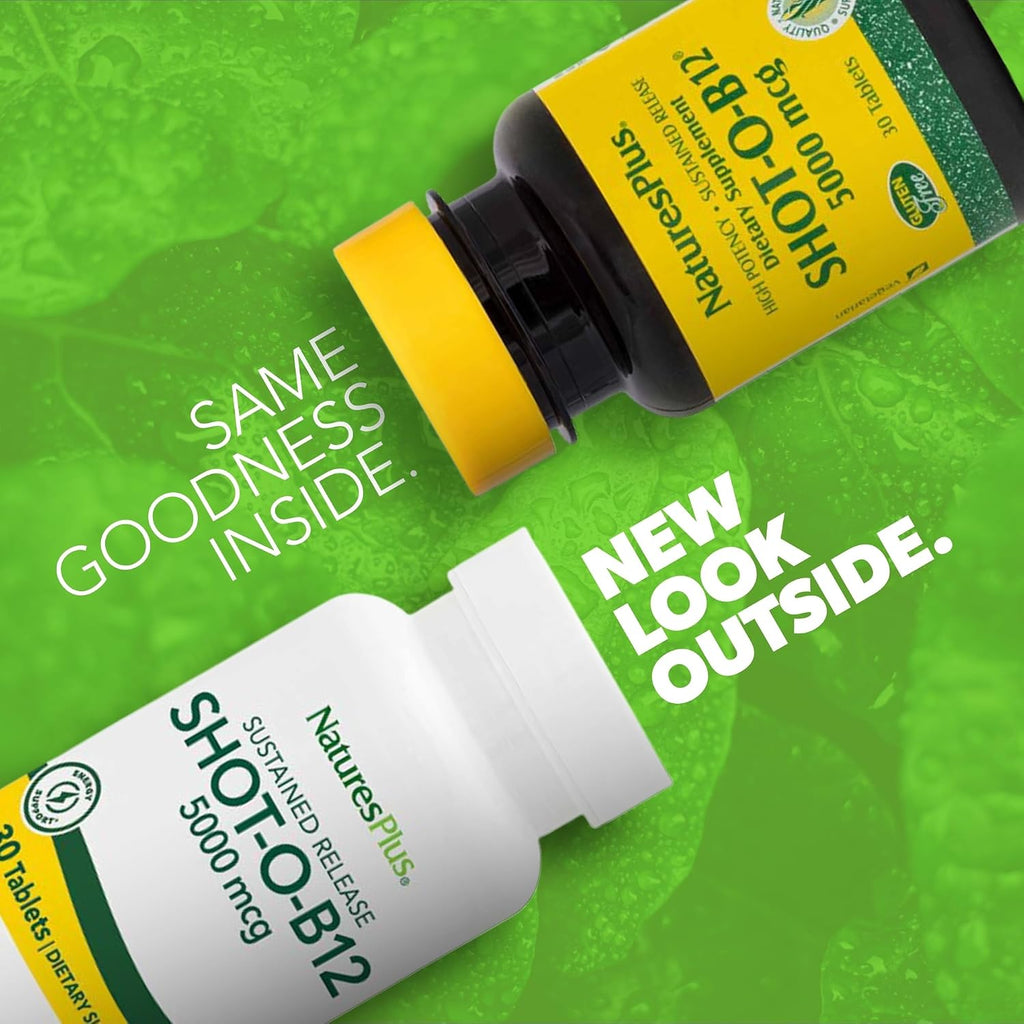 NaturesPlus Shot-O-B12 5000 mcg - 30 Comprimidos de Liberación Prolongada