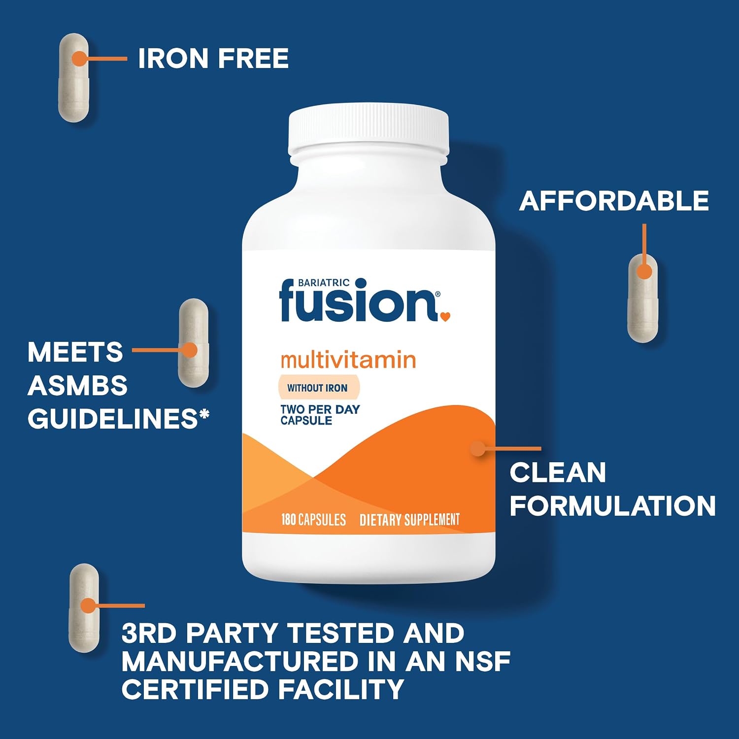 Bariatric Fusion Multivitamínico Bariátrico Sin Hierro - 1 Año de Suministro
