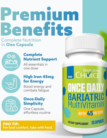 Bariatric Choice Multivitamínico Bariátrico – Vitaminas liposolubles e hidrosolubles: Incluye vitaminas A, D, E, K – Image 2
