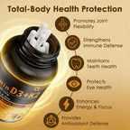 NATURE TARGET Complejo Vitamina D3 K2 con A, E y Zinc - 5000 UI, 100 mcg - 120 Cápsulas
