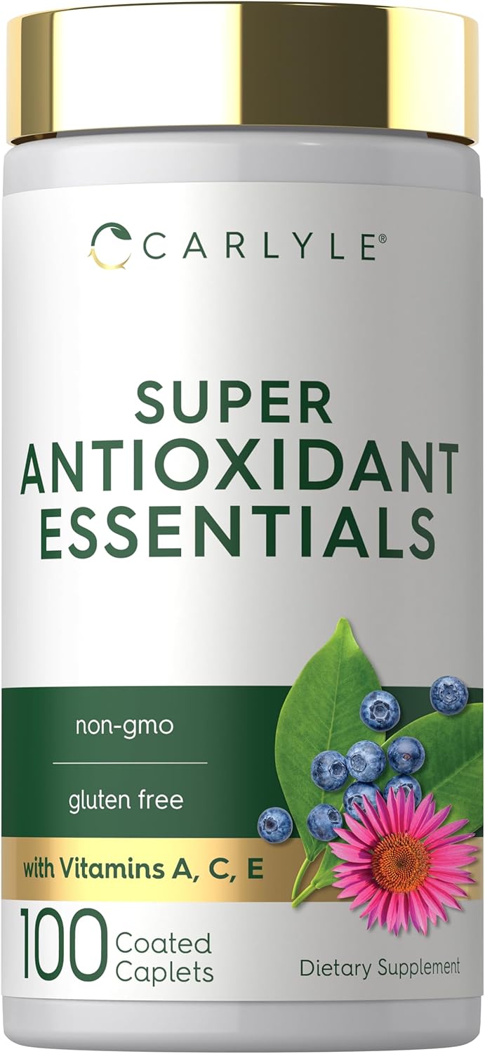 Carlyle Suplemento Antioxidante con Vitaminas A, C y E | 100 Comprimidos | Complejo Nutricional | Fórmula No GMO, Sin Gluten