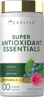 Carlyle Suplemento Antioxidante con Vitaminas A, C y E | 100 Comprimidos | Complejo Nutricional | Fórmula No GMO, Sin Gluten