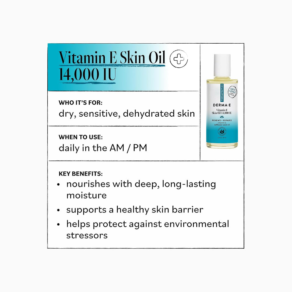 Derma E Aceite Facial de Vitamina E 14,000 IU con Aceite de Cártamo