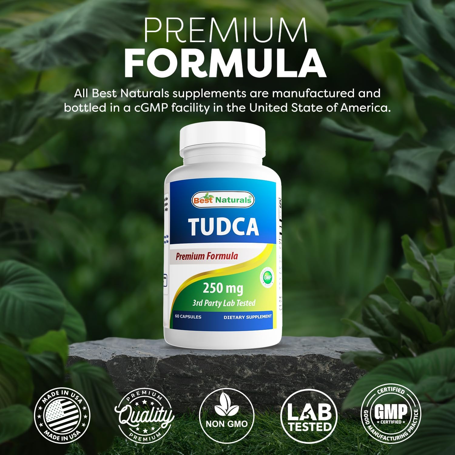 Best Naturals TUDCA 250mg (Ácido Tauroursodesoxicólico) - 60 Cápsulas Veganas