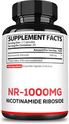 Satoomi NAD Nicotinamida Ribósido - Suplemento NR 1000mg - 60 Cápsulas (30 Días)