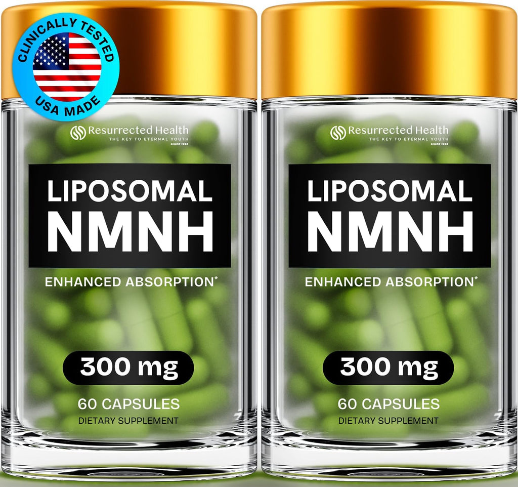 Suplemento Liposomal NMNH 300 mg – Apoyo NAD+, Energía y Enfoque – Alternativa a NMN para Vitalidad Celular – Probado por Terceros, 120 Cápsulas Veganas | 2 Paquetes