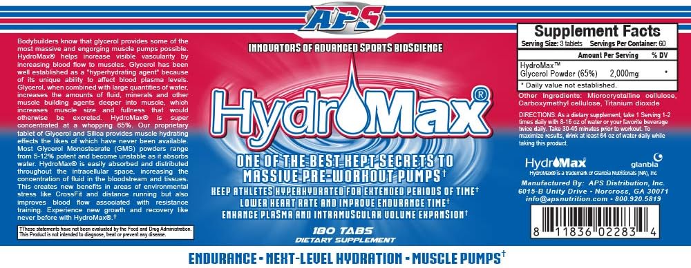 APS Nutrition Hydromax, 180 Comprimidos