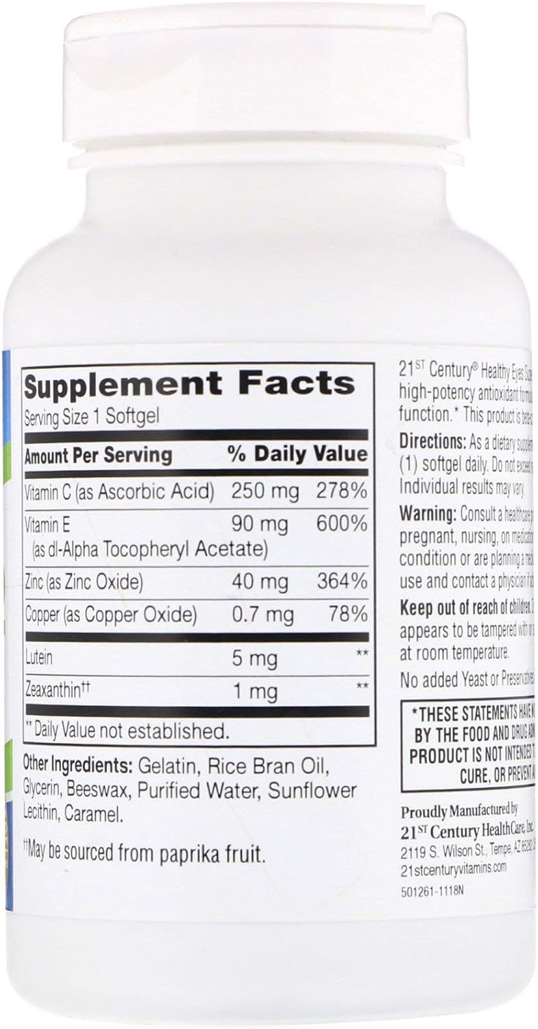 21st Century Healthy Eyes SuperVision2 Softgels, 120 Count (Paquete de 2)