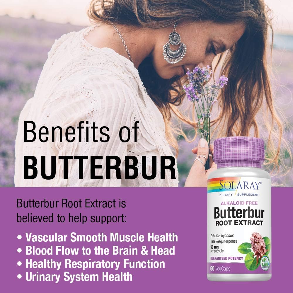Solaray Extracto de Raíz de Butterbur 50 mg - 60 Cápsulas Veganas