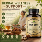 HERBALICIOUS Suplemento de Anís Estrellado Orgánico – 100 Cápsulas – 1000mg – Sin Rellenos ni Conservantes