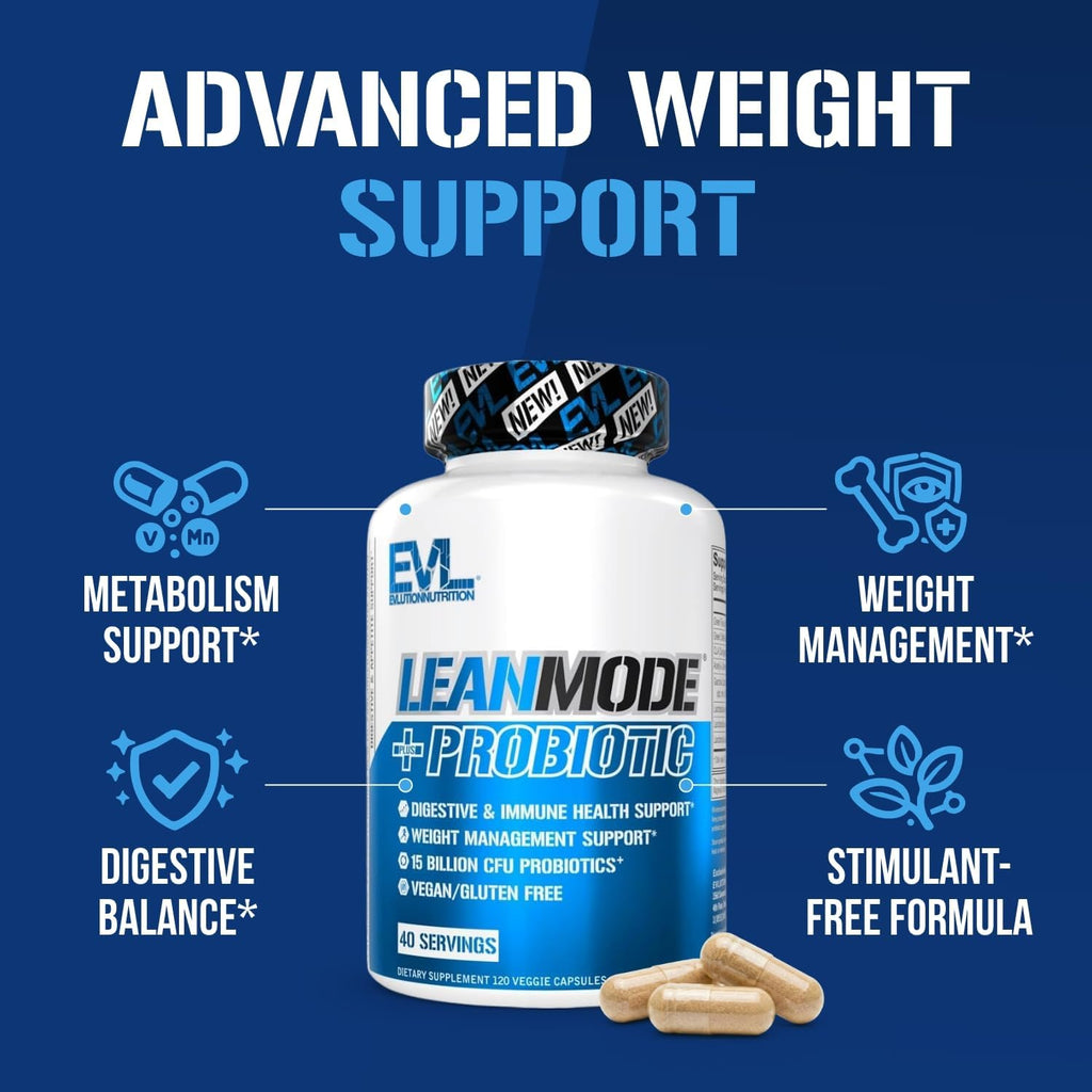 Evlution Nutrition Leanmode + Probiotic - 15 mil millones UFC, 40 cápsulas