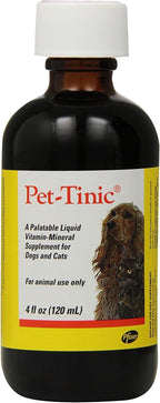 Pet Tinic 4 Oz (118 ml) - Pack de 2 - Suplemento Líquido con Hierro y Vitaminas B para Mascotas