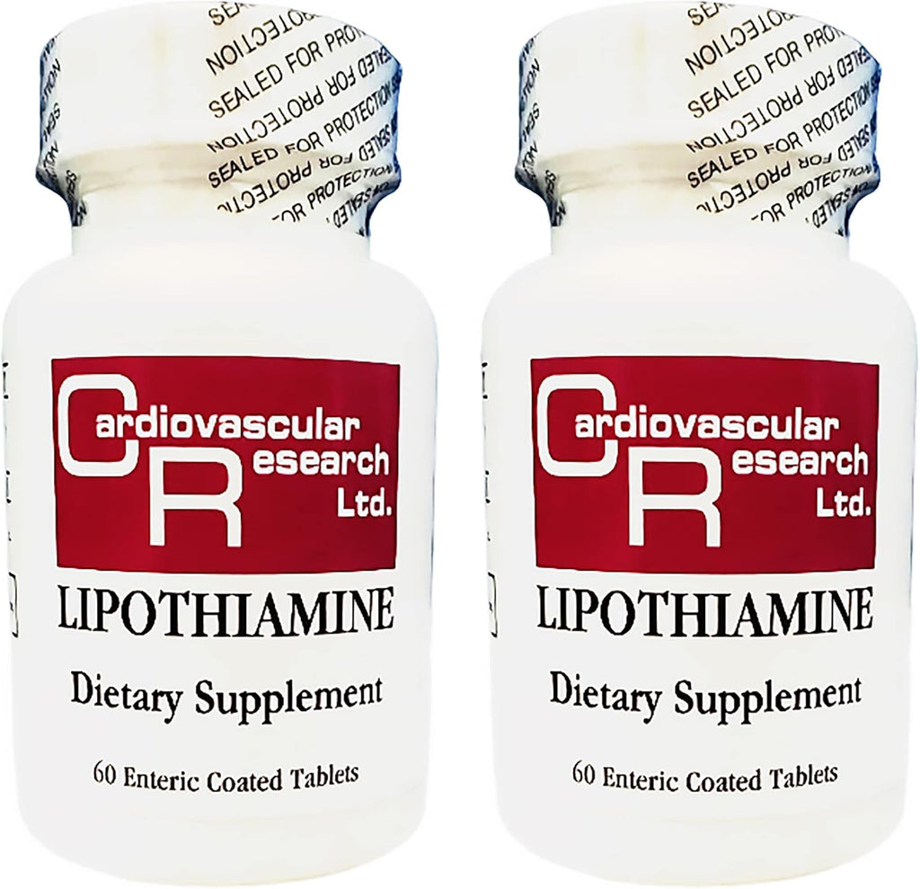 Cardiovascular Research Lipothiamine B Supplement 120 Tablets - Vitamina B1 con Ácido Alfa Lipoico - 2 x 60 Comprimidos