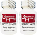 Cardiovascular Research Lipothiamine B Supplement 120 Tablets - Vitamina B1 con Ácido Alfa Lipoico - 2 x 60 Comprimidos