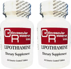 Cardiovascular Research Lipothiamine B Supplement 120 Tablets - Vitamina B1 con Ácido Alfa Lipoico - 2 x 60 Comprimidos