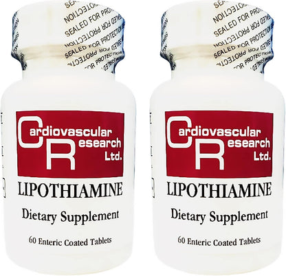 Cardiovascular Research Lipothiamine B Supplement 120 Tablets - Vitamina B1 con Ácido Alfa Lipoico - 2 x 60 Comprimidos – Image 1