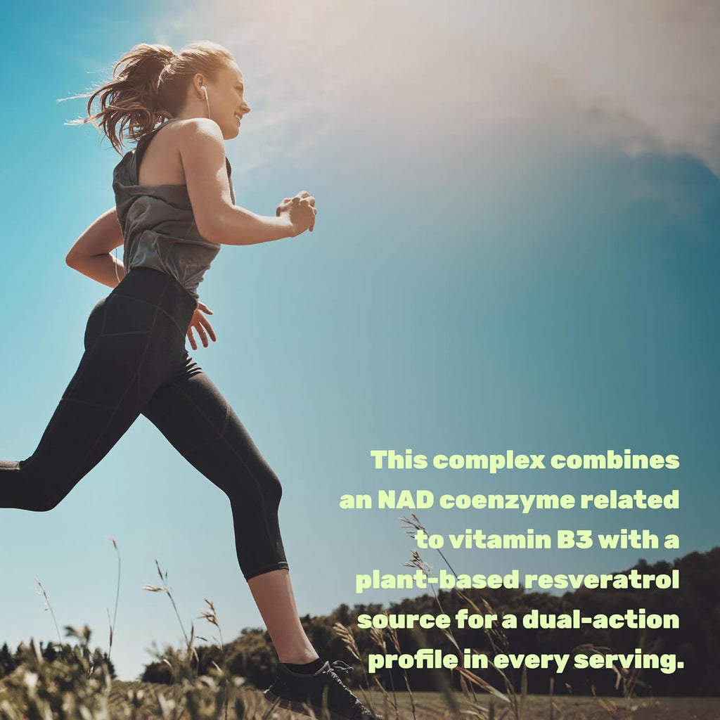 NAD+ Resveratrol 1.000mg por dosis, 120 Cápsulas Vegetales - 2 en 1 Suplemento de Potencia Extra, Alternativa al NMN, No Transgénico, Sin Gluten