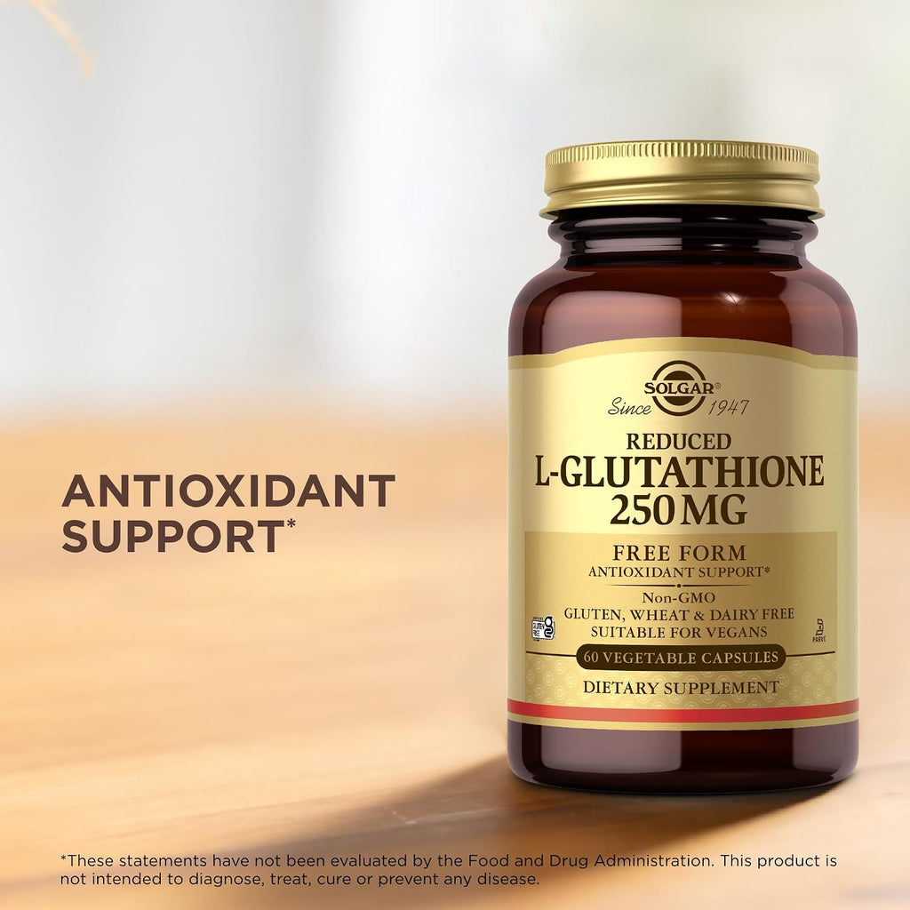 Solgar L-Glutathione Reduced 250 mg - 60 Vegetable Capsules - Antioxidant Support