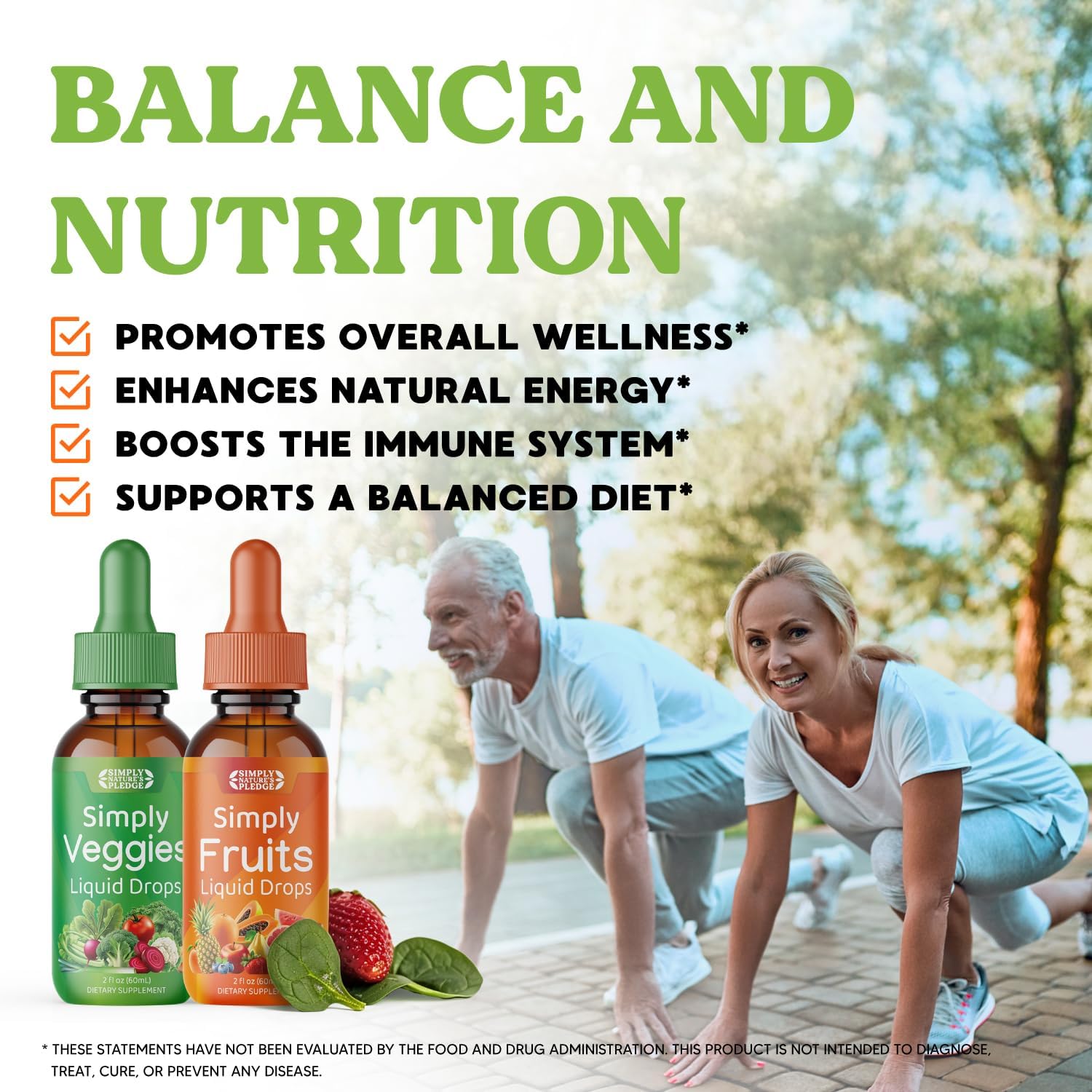 Simply Nature's Pledge - Suplemento de Frutas y Verduras - Gotas Líquidas - Superalimentos Integrales - Sin Soja - Hecho en EE. UU.