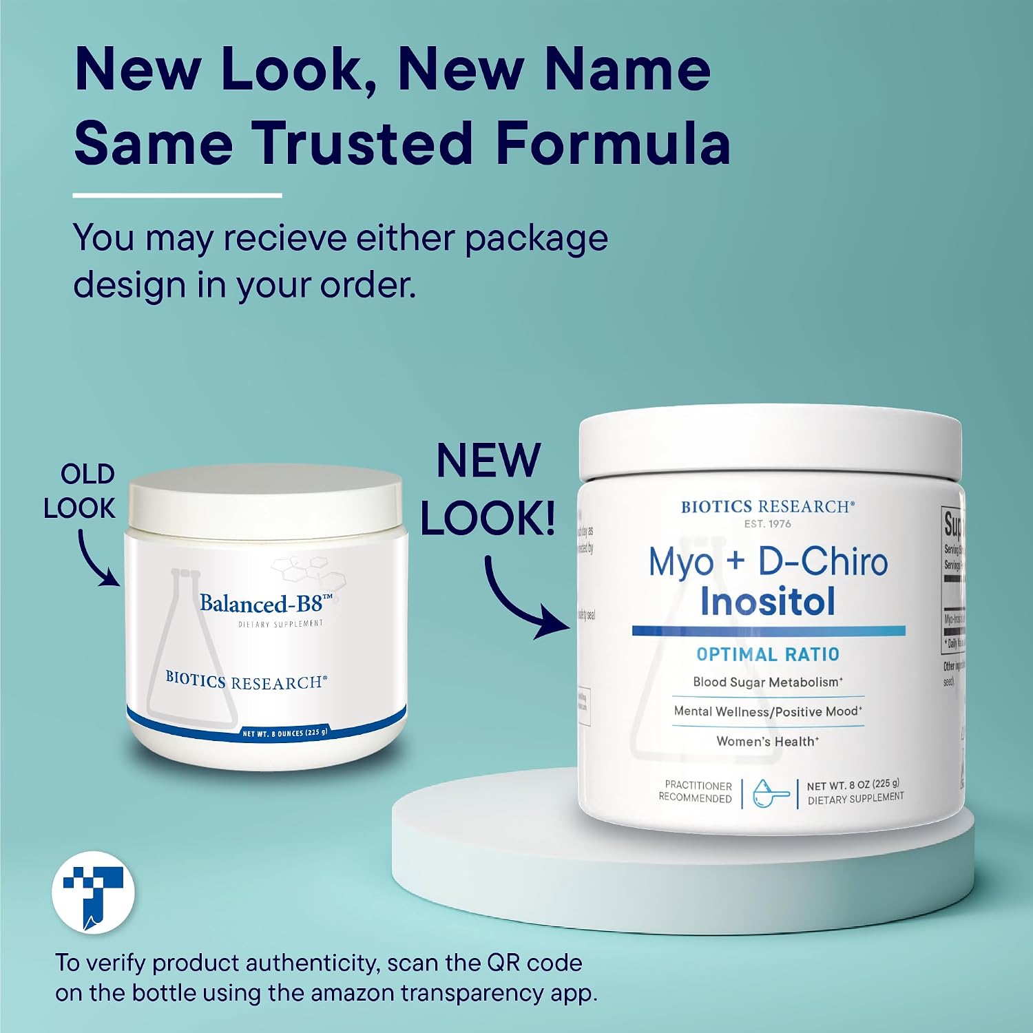 Biotics Research Balanced B8 Powder - Inositol 40:1 (Myo-Inositol y D-Chiro-Inositol) - 227 g