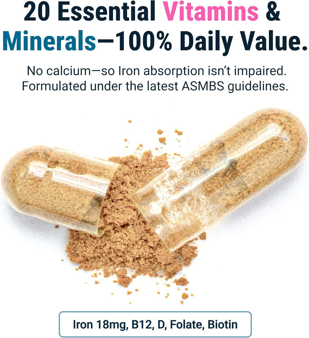 BariatricPal Multivitamin ONE - Multivitamínico Bariátrico 1 por Día con Hierro (90 Cápsulas)