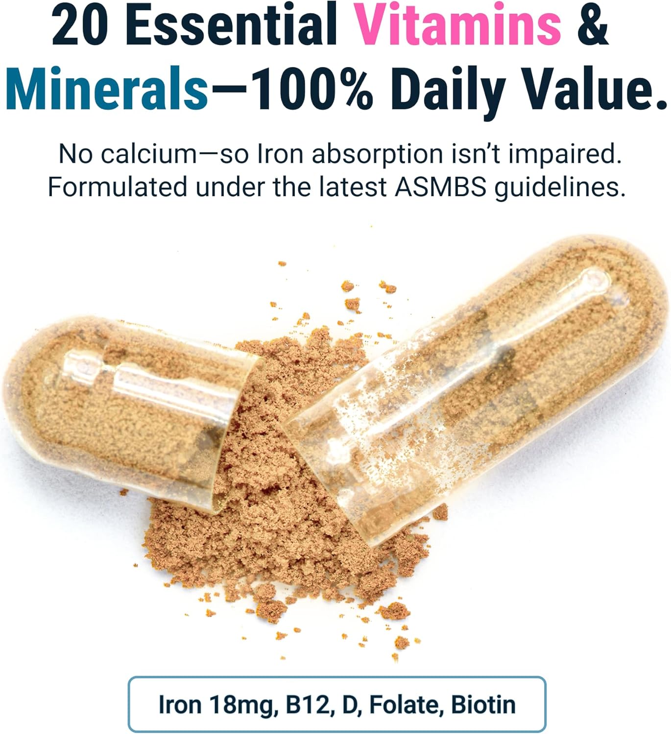 BariatricPal Multivitamin ONE - Multivitamínico Bariátrico 1 por Día con Hierro (90 Cápsulas)