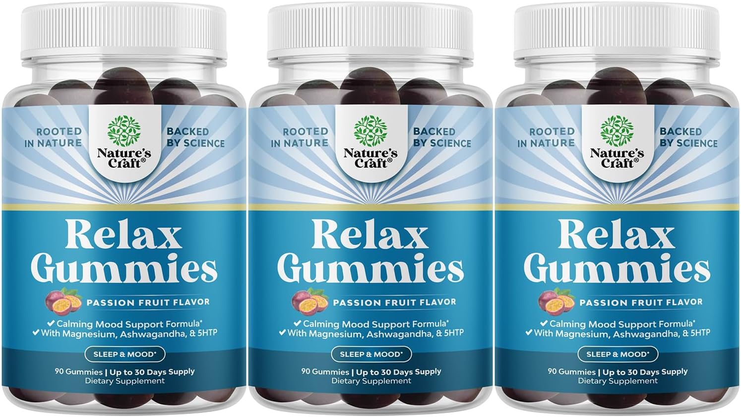 Natures Craft Gominolas Calmantes para Adultos con Ashwagandha y Magnesio - 270 Gominolas