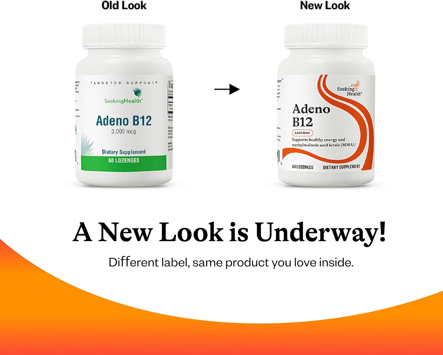 Seeking Health Adeno B12 - Suplemento de Vitamina B12 Adenosilcobalamina 3000 mcg, 60 Pastillas Sublinguales