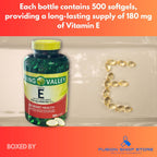 Vitamina E 400 UI (180 mg) Cápsulas Blandas, 500 Unidades
