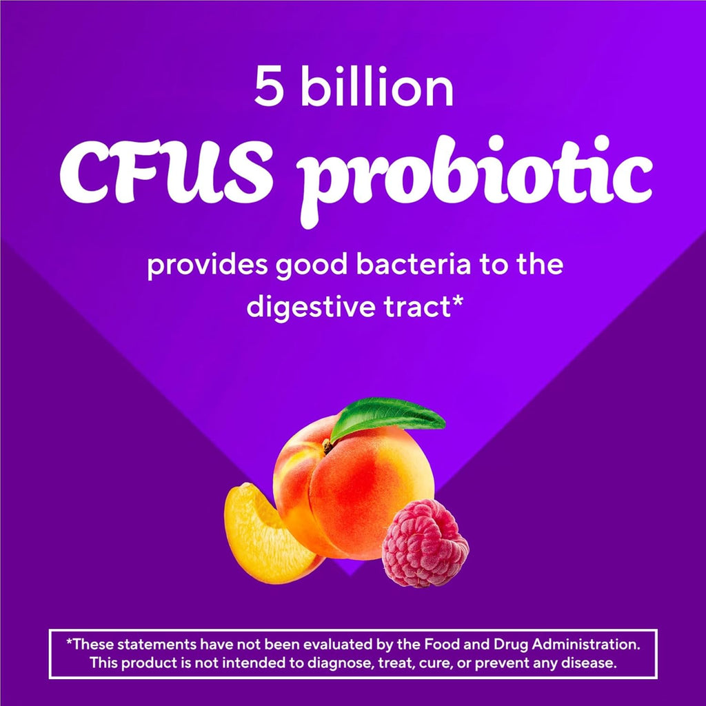 Vitafusion Gomitas Probióticas, Frambuesa, Melocotón y Mango, 5 Mil Millones UFC, 70 Unidades