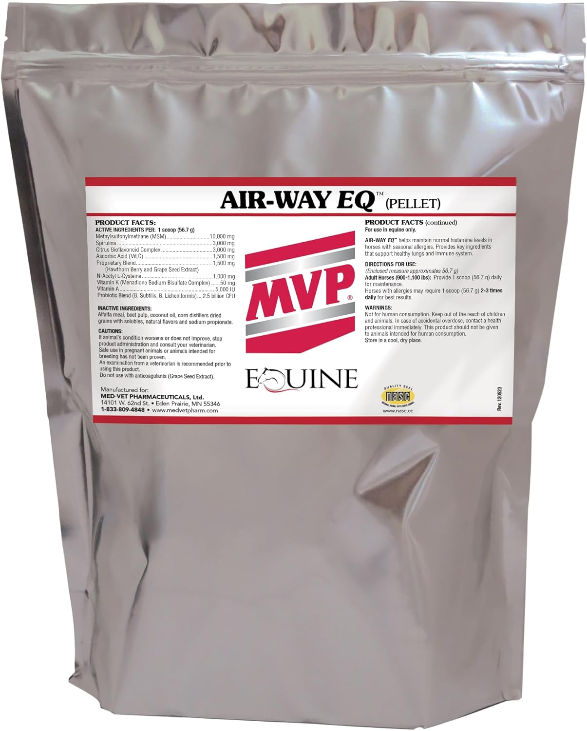 MVP Air-Way EQ - Suplemento respiratorio para caballos, 2.27 kg (40 raciones)
