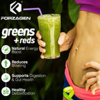 Forzagen Vegan Greens & Reds Superfood Powder - Polvo de Superalimentos Verdes y Rojos Orgánicos