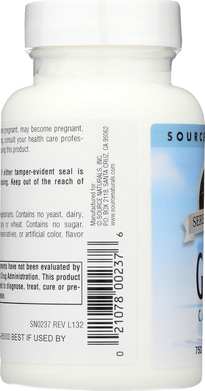 Source Naturals Serene Science GABA, 750 mg – 45 Comprimidos